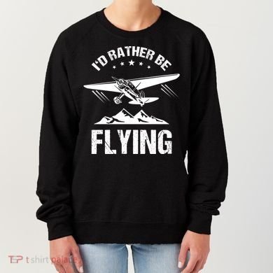 Retro Pilot Aviation ID Rather Be Flying Plane Gift Pilot Gift Women's Sweatshirt
