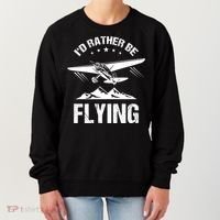Retro Pilot Aviation ID Rather Be Flying Plane Gift Pilot Gift Women's Sweatshirt thumb 0