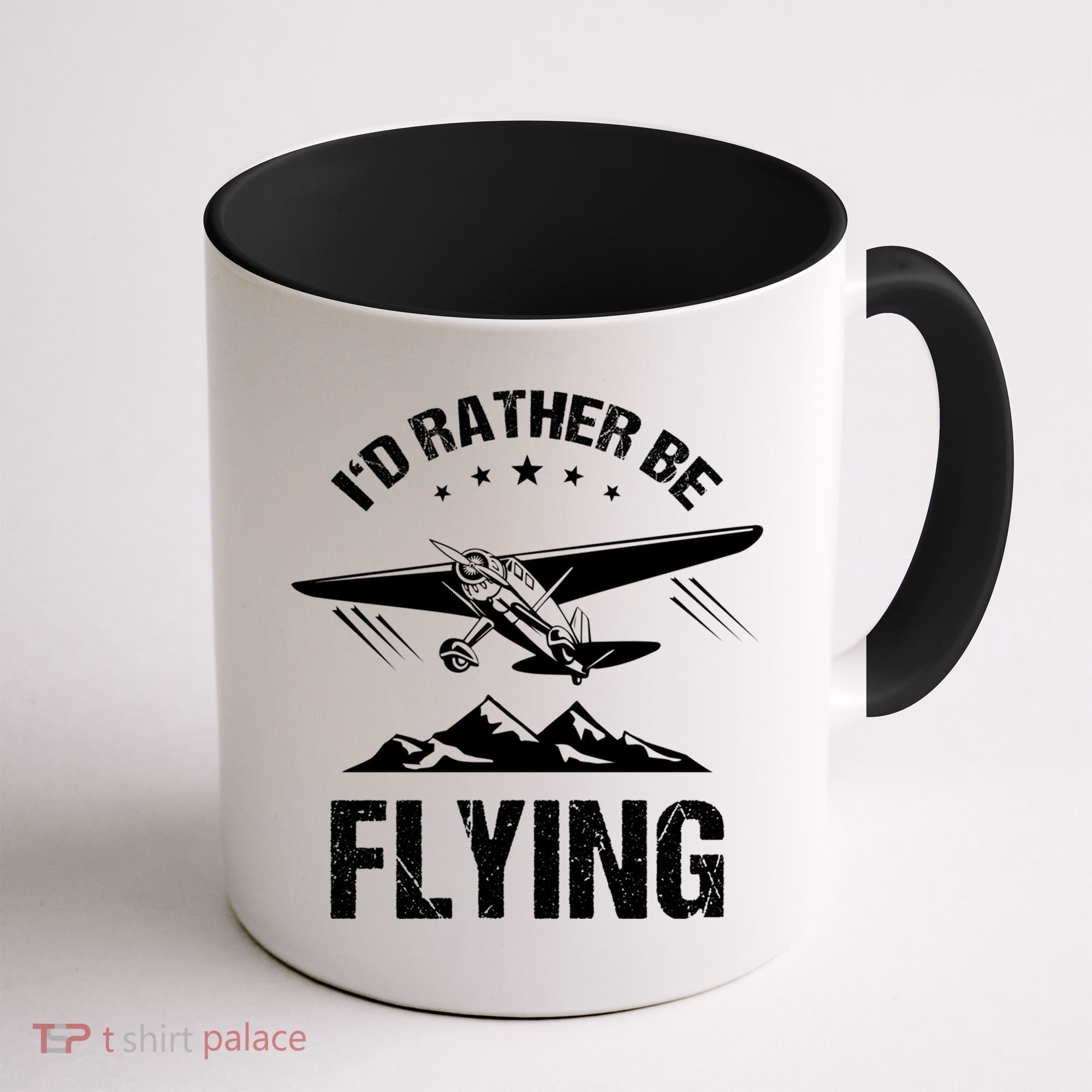 Retro Pilot Aviation ID Rather Be Flying Plane Gift Pilot Gift Coffee Mug