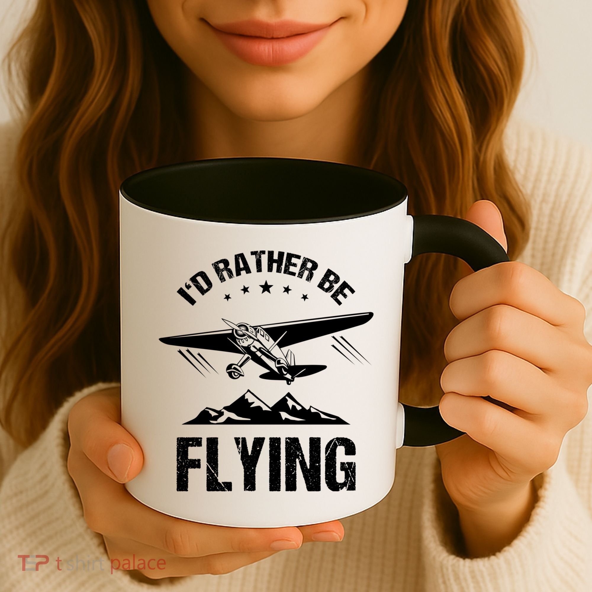 Retro Pilot Aviation ID Rather Be Flying Plane Gift Pilot Gift Coffee Mug