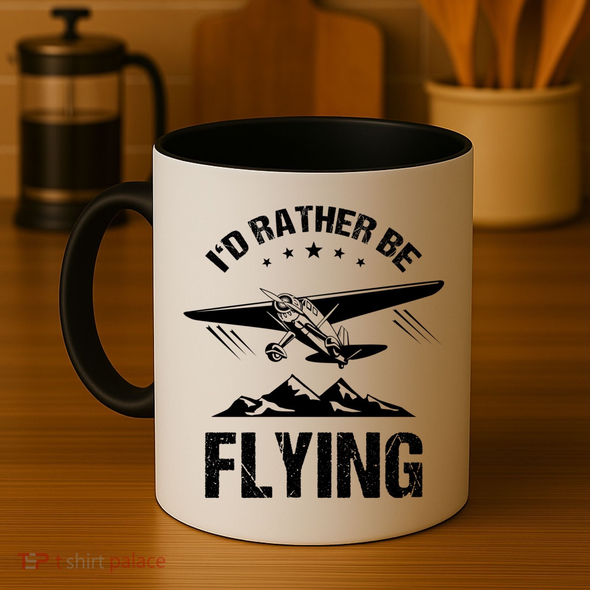 Retro Pilot Aviation ID Rather Be Flying Plane Gift Pilot Gift Coffee Mug
