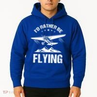 Retro Pilot Aviation ID Rather Be Flying Plane Gift Pilot Gift Hoodie thumb 2
