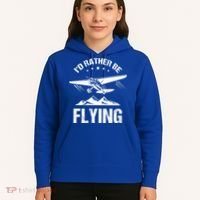 Retro Pilot Aviation ID Rather Be Flying Plane Gift Pilot Gift Hoodie thumb 5