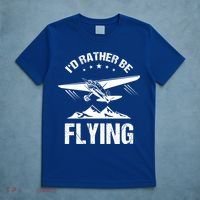 Retro Pilot Aviation ID Rather Be Flying Plane Gift Pilot Gift T-Shirt thumb 5