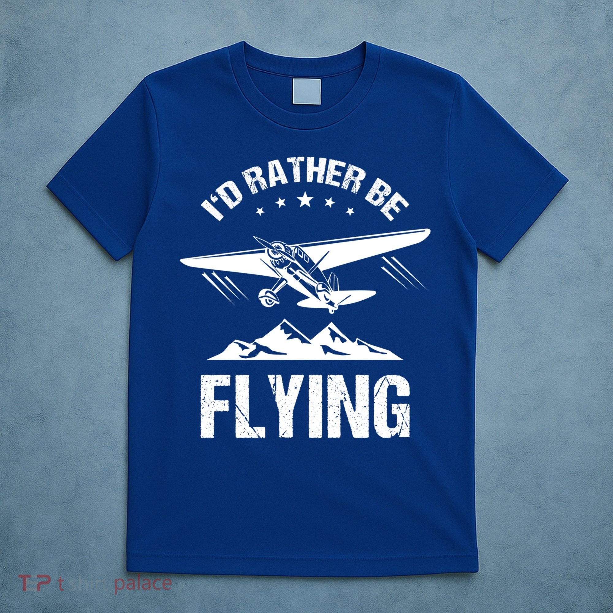 Retro Pilot Aviation ID Rather Be Flying Plane Gift Pilot Gift T-Shirt