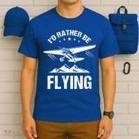 Retro Pilot Aviation ID Rather Be Flying Plane Gift Pilot Gift T-Shirt thumb 6