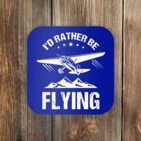 Retro Pilot Aviation ID Rather Be Flying Plane Gift Pilot Gift Coaster thumb 0