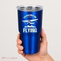 Retro Pilot Aviation ID Rather Be Flying Plane Gift Pilot Gift Tumbler thumb 2