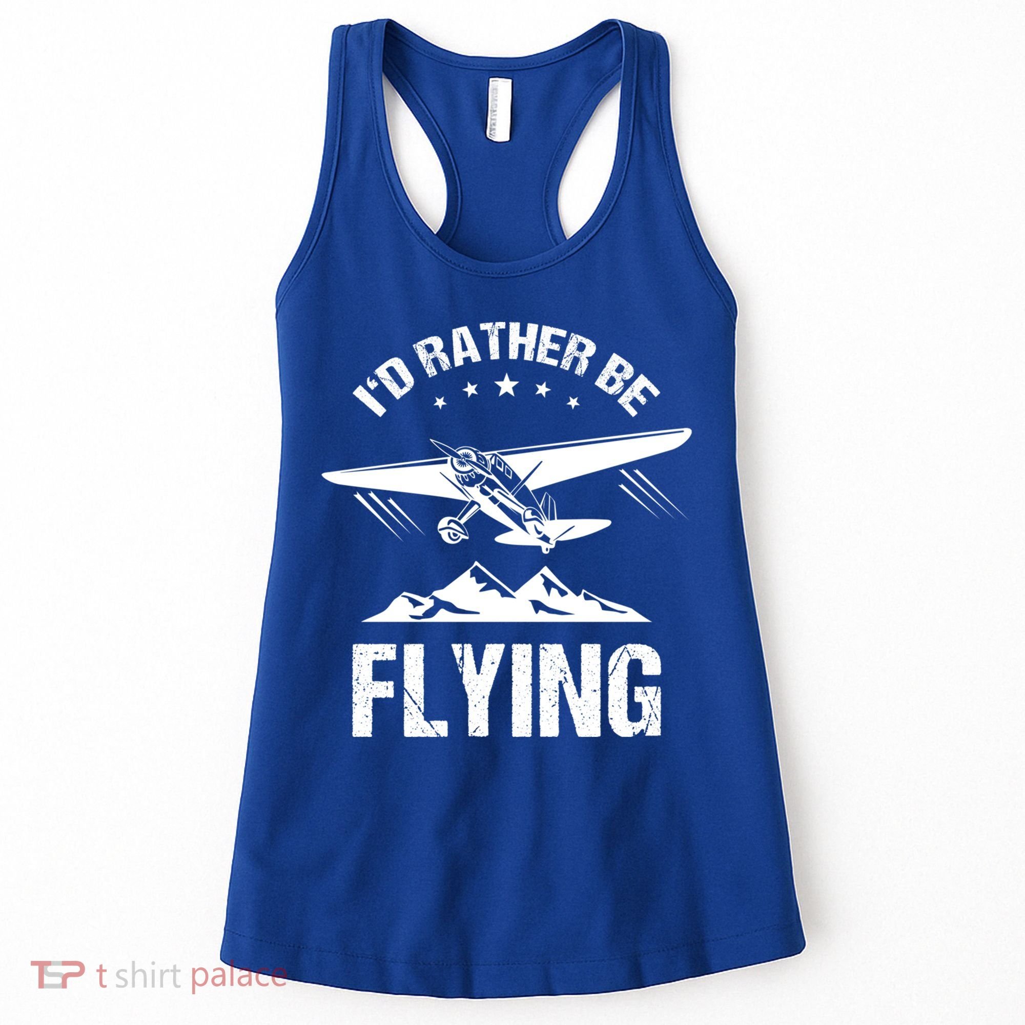 Retro Pilot Aviation ID Rather Be Flying Plane Gift Pilot Gift Women's Tank Top