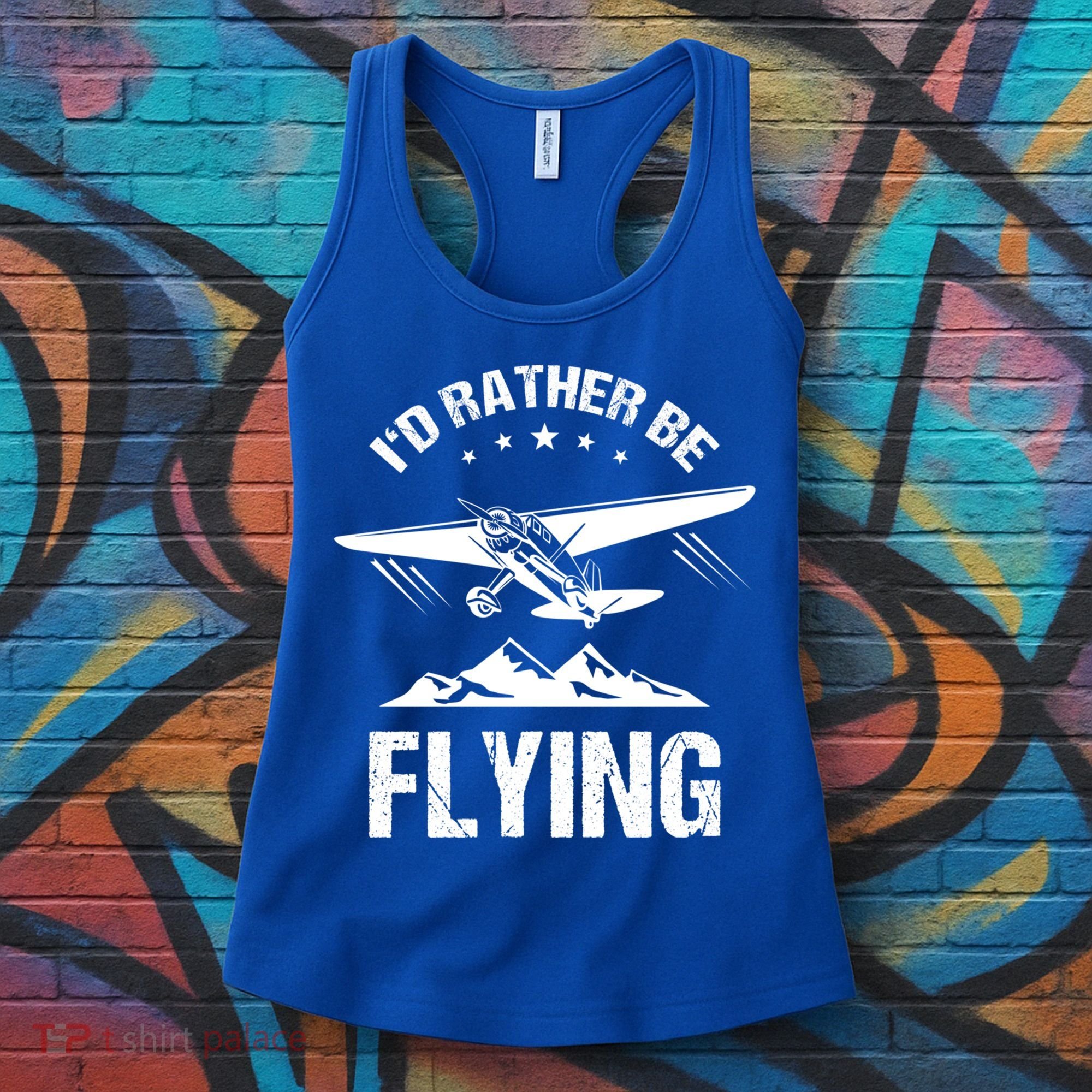 Retro Pilot Aviation ID Rather Be Flying Plane Gift Pilot Gift Women's Tank Top
