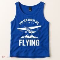 Retro Pilot Aviation ID Rather Be Flying Plane Gift Pilot Gift Tank Top thumb 2