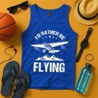 Retro Pilot Aviation ID Rather Be Flying Plane Gift Pilot Gift Tank Top thumb 4