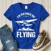 Retro Pilot Aviation ID Rather Be Flying Plane Gift Pilot Gift Women's T-Shirt thumb 3
