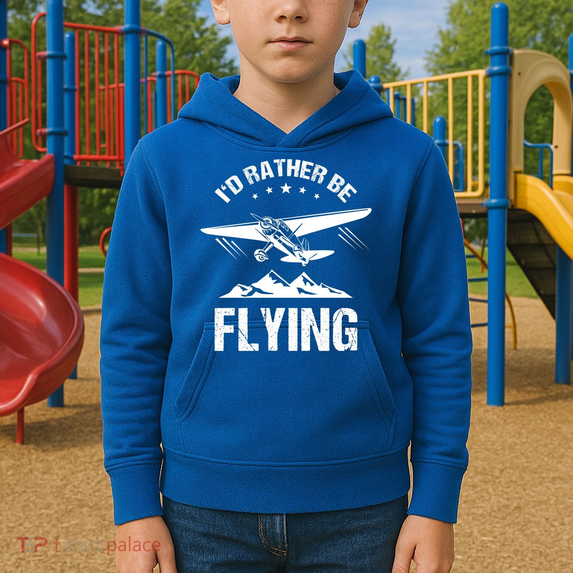 Retro Pilot Aviation ID Rather Be Flying Plane Gift Pilot Gift Kids Hoodie