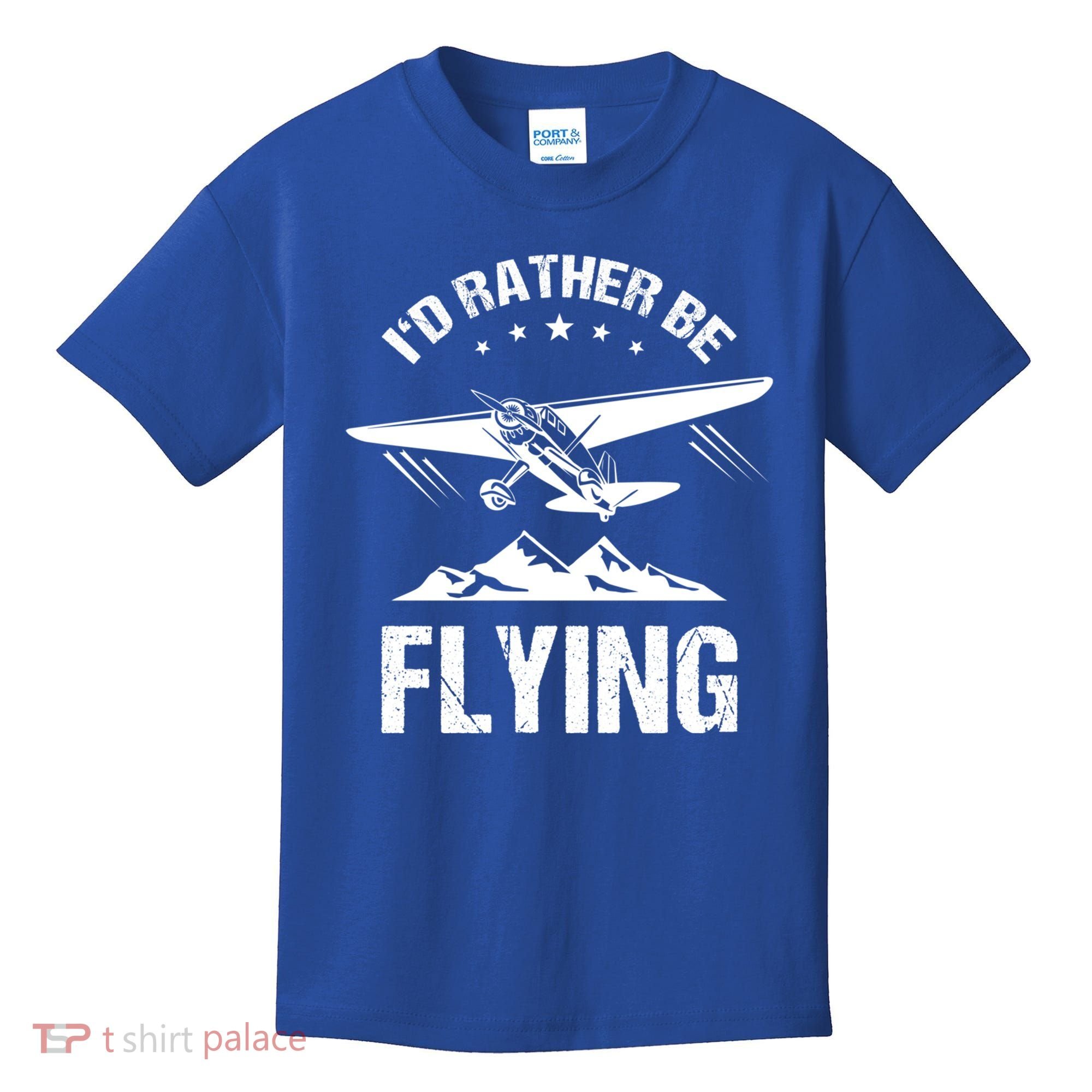 Retro Pilot Aviation ID Rather Be Flying Plane Gift Pilot Gift Kids T-Shirt