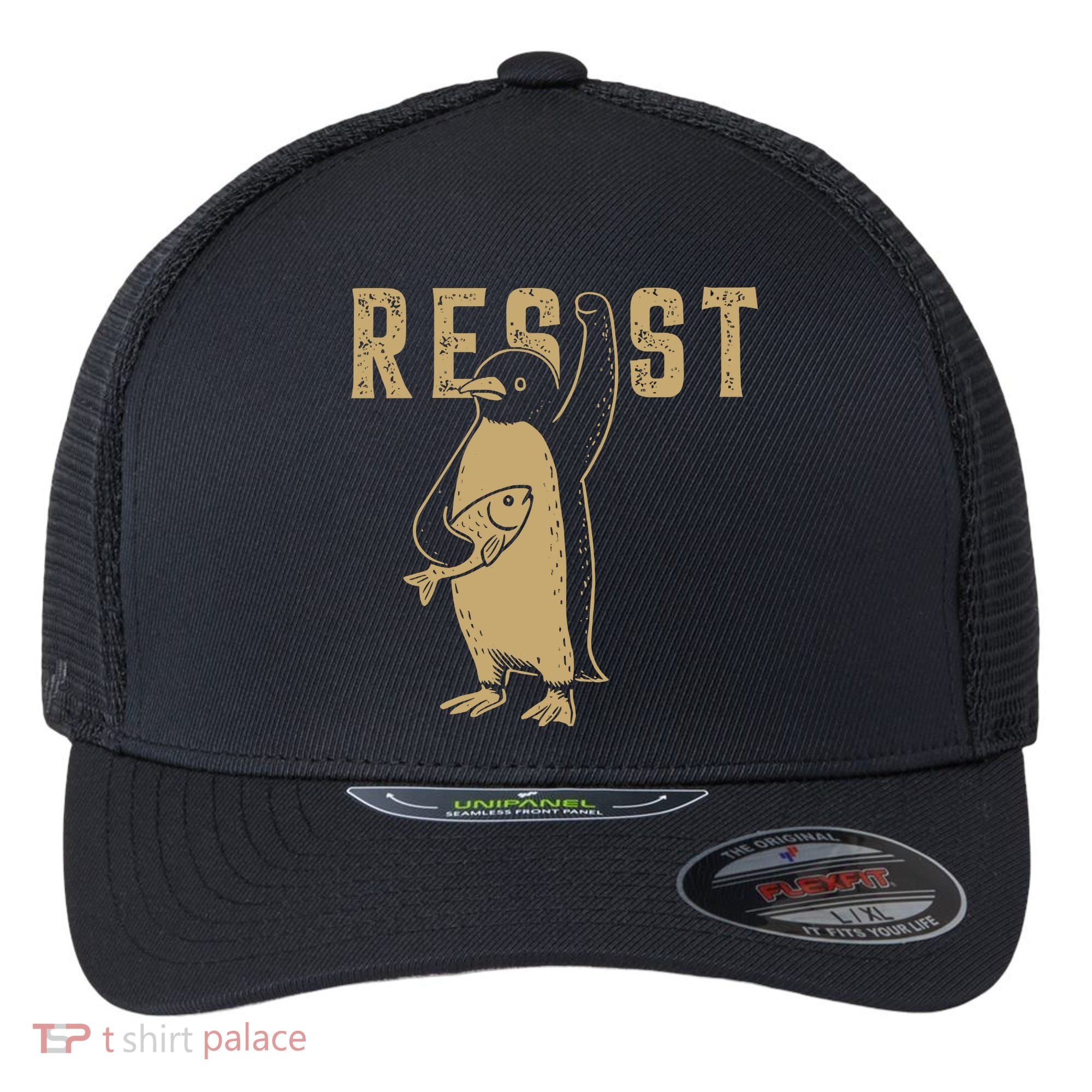 Resist Penguins Activism Flexfit Unipanel Trucker Cap