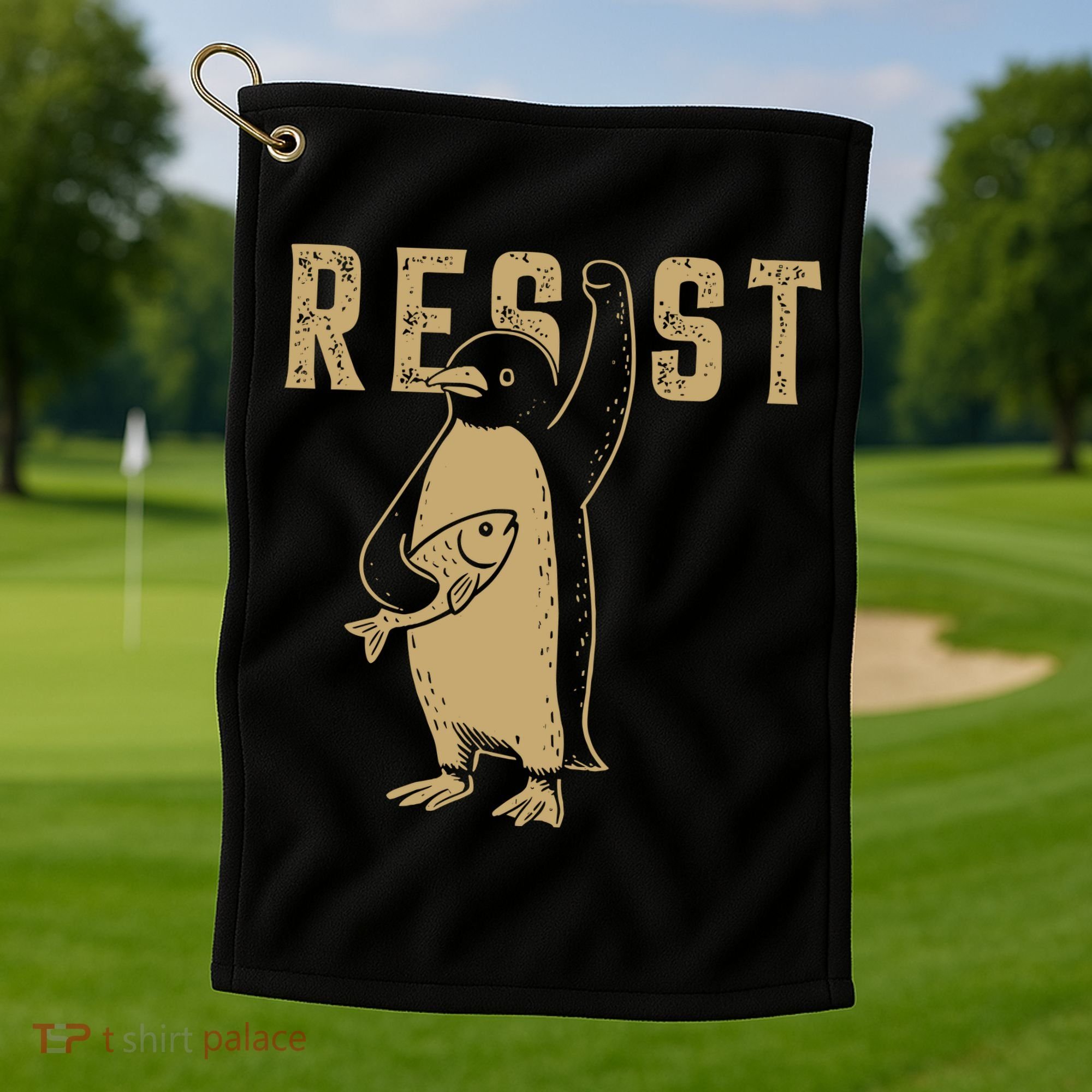 Resist Penguins Activism Golf Towel