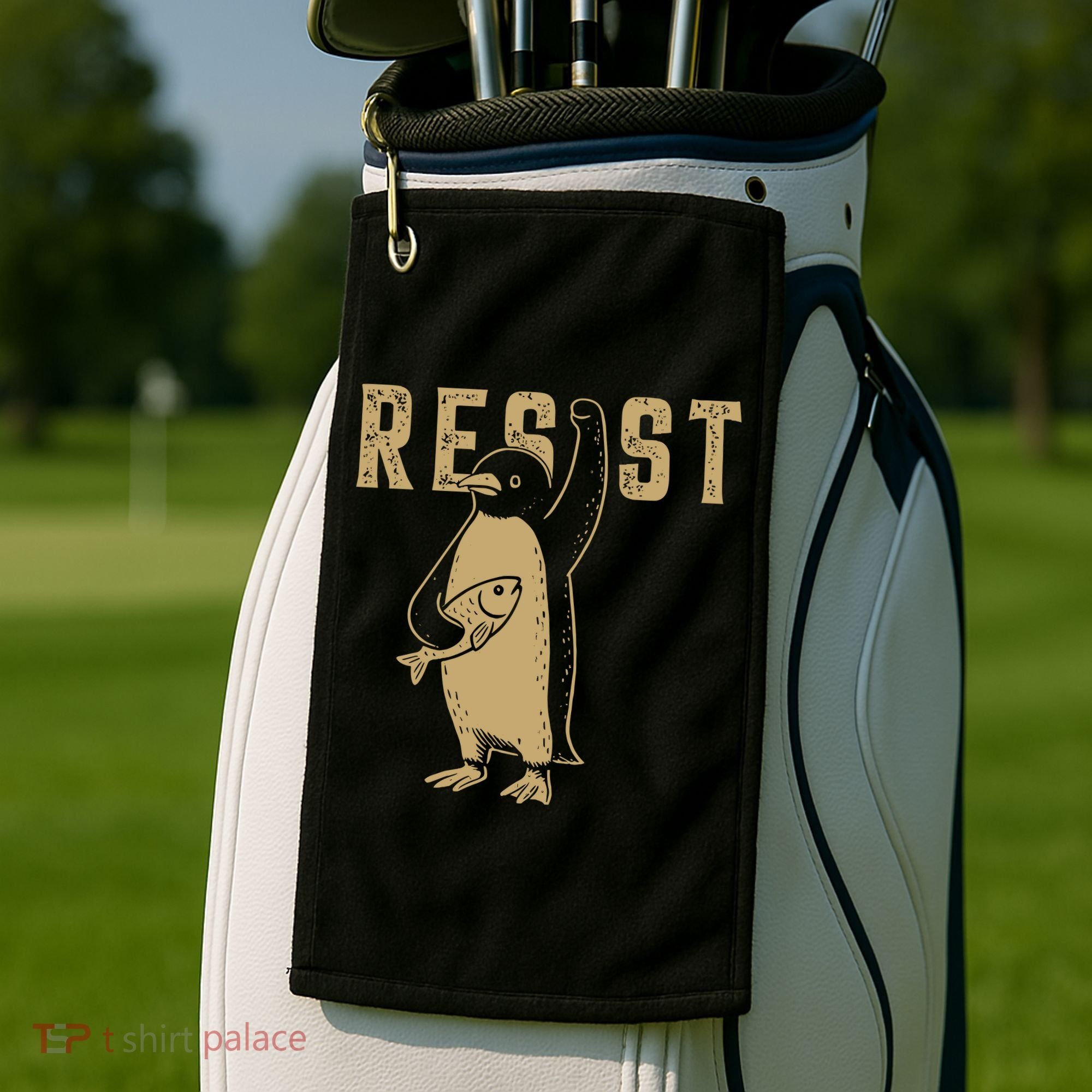 Resist Penguins Activism Golf Towel