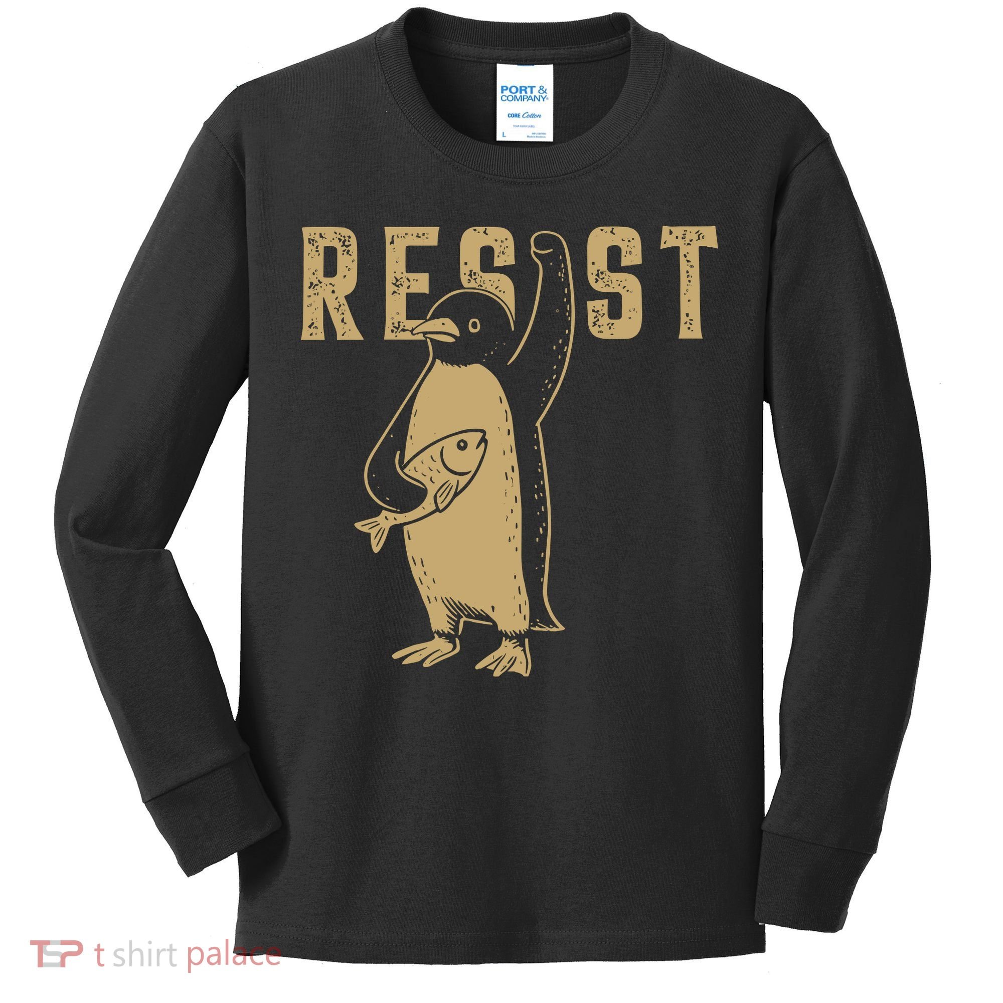 Resist Penguins Activism Kids Long Sleeve Shirt