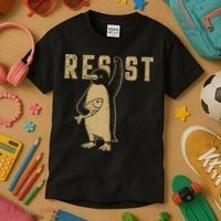 Resist Penguins Activism Kids T-Shirt thumb 3