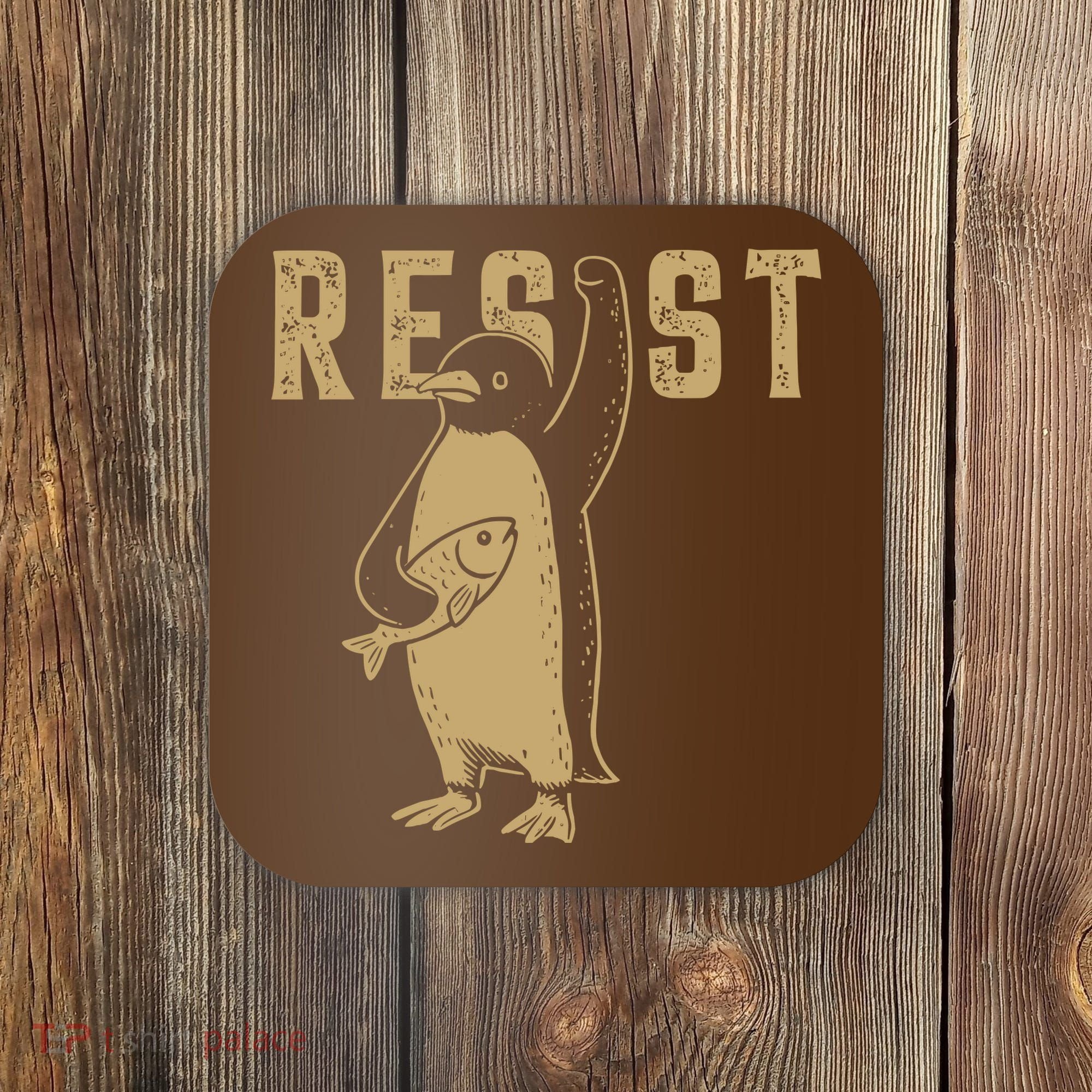 Resist Penguins Activism Coaster