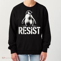 Resist Penguin Activism Penguins Protest Against Tariffs Women's Sweatshirt thumb 0