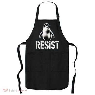 Resist Penguin Activism Penguins Protest Against Tariffs Apron