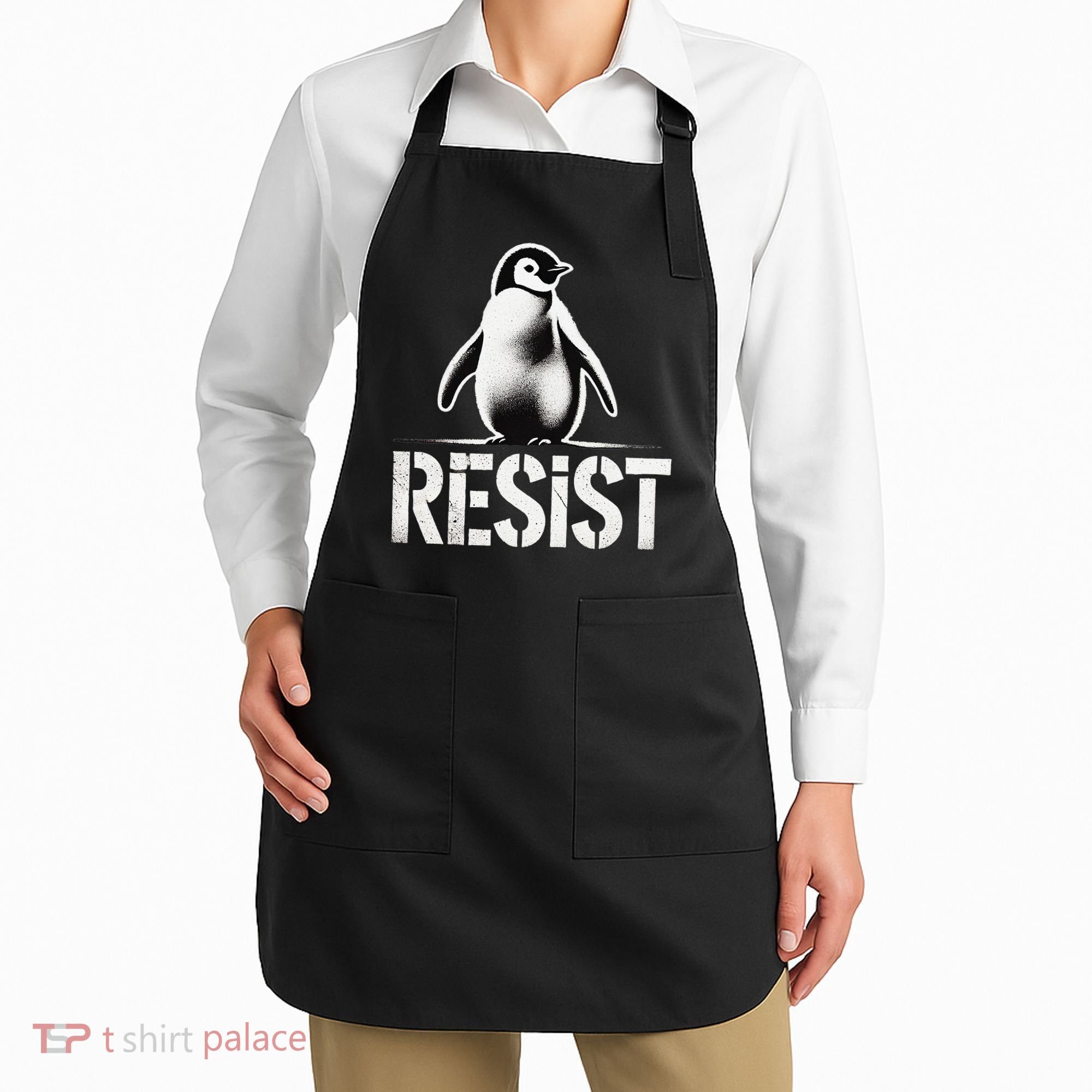 Resist Penguin Activism Penguins Protest Against Tariffs Apron