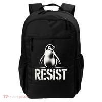 Resist Penguin Activism Penguins Protest Against Tariffs Backpack thumb 0