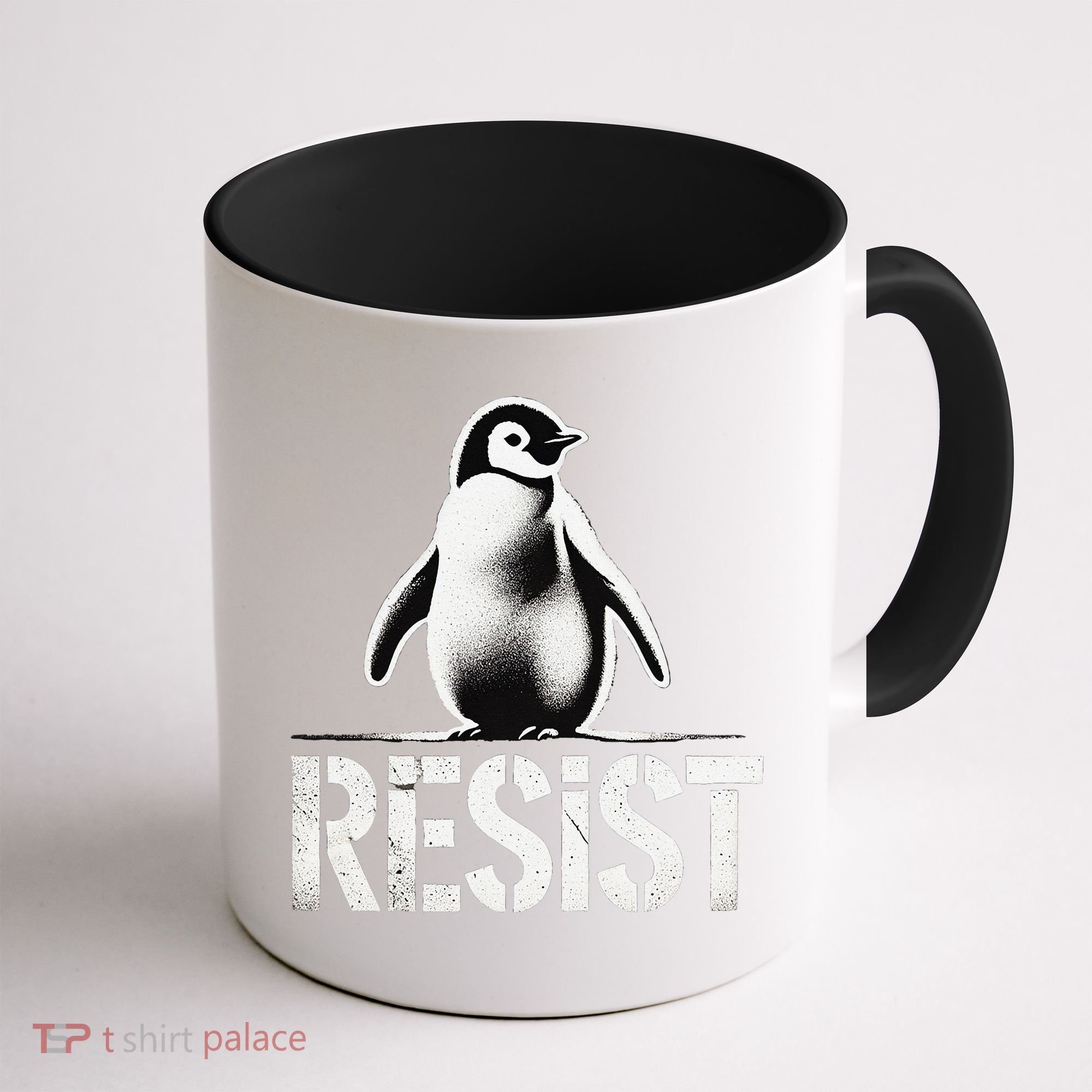 Resist Penguin Activism Penguins Protest Against Tariffs Coffee Mug