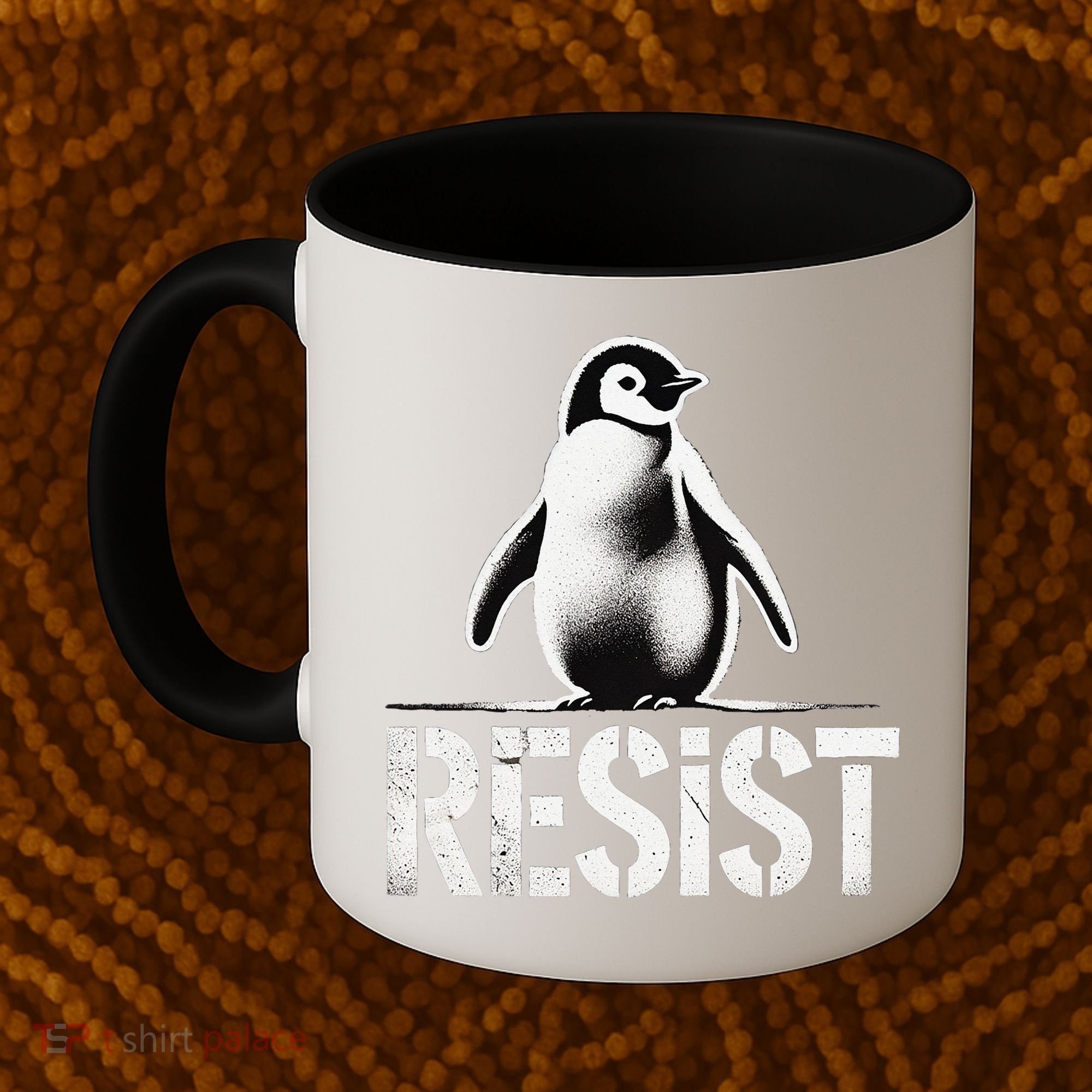 Resist Penguin Activism Penguins Protest Against Tariffs Coffee Mug