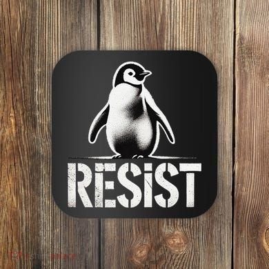 Resist Penguin Activism Penguins Protest Against Tariffs Coaster