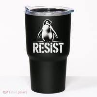 Resist Penguin Activism Penguins Protest Against Tariffs Tumbler thumb 0