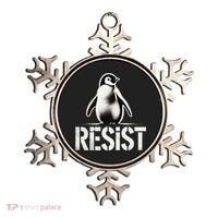 Resist Penguin Activism Penguins Protest Against Tariffs Ornament thumb 0