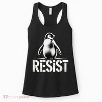 Resist Penguin Activism Penguins Protest Against Tariffs Women's Tank Top thumb 0