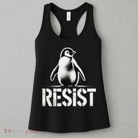 Resist Penguin Activism Penguins Protest Against Tariffs Women's Tank Top thumb 3