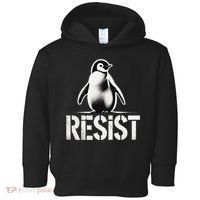 Resist Penguin Activism Penguins Protest Against Tariffs Toddler Hoodie thumb 0