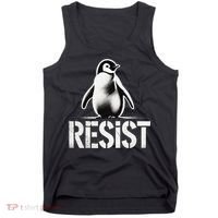 Resist Penguin Activism Penguins Protest Against Tariffs Tank Top thumb 0