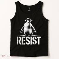 Resist Penguin Activism Penguins Protest Against Tariffs Tank Top thumb 2