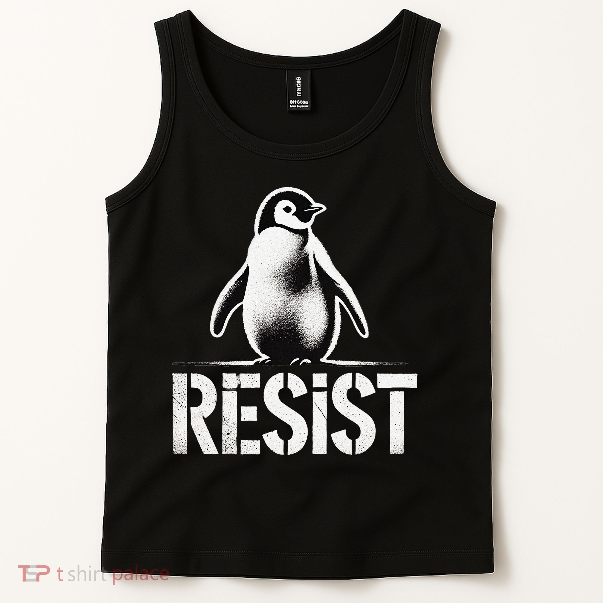 Resist Penguin Activism Penguins Protest Against Tariffs Tank Top