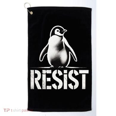 Resist Penguin Activism Penguins Protest Against Tariffs Golf Towel