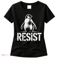 Resist Penguin Activism Penguins Protest Against Tariffs Women's T-Shirt thumb 0