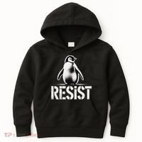 Resist Penguin Activism Penguins Protest Against Tariffs Kids Hoodie thumb 0