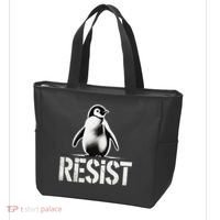 Resist Penguin Activism Penguins Protest Against Tariffs Tote Bag thumb 3