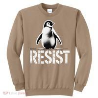 Resist Penguin Activism Penguins Protest Against Tariffs Sweatshirt thumb 0