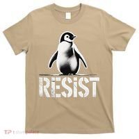 Resist Penguin Activism Penguins Protest Against Tariffs T-Shirt thumb 0