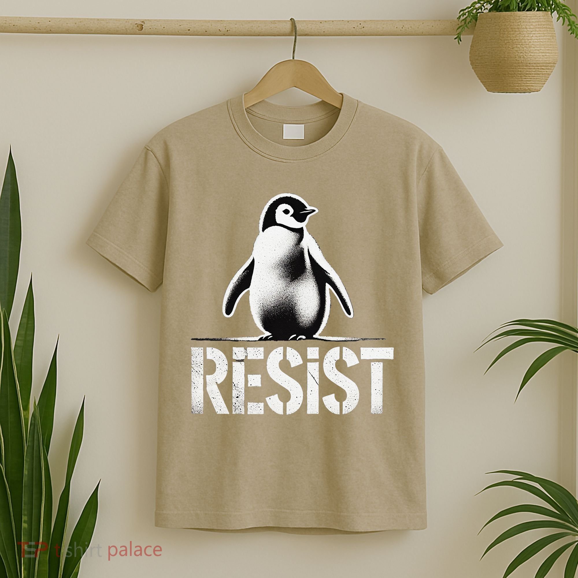 Resist Penguin Activism Penguins Protest Against Tariffs T-Shirt