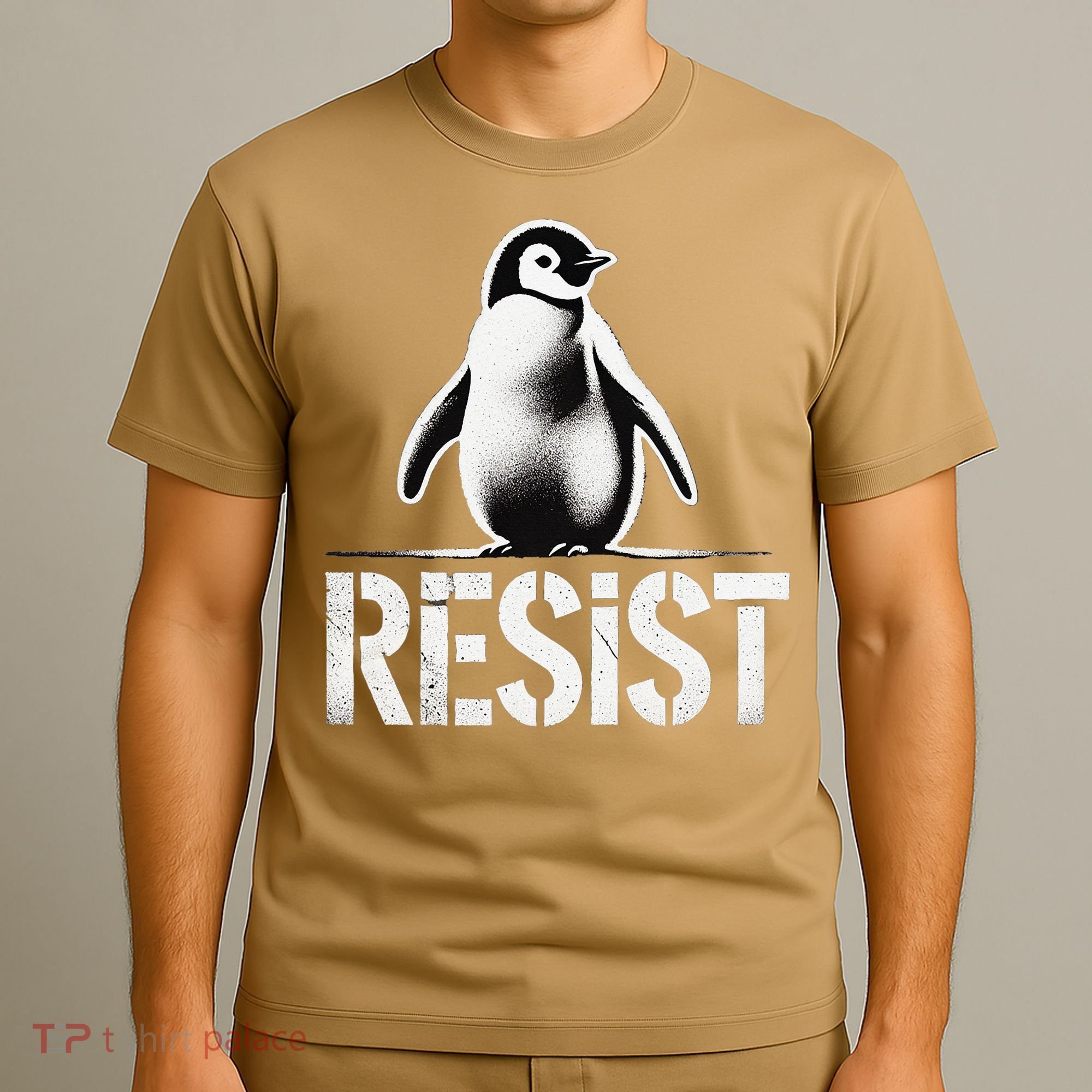 Resist Penguin Activism Penguins Protest Against Tariffs T-Shirt