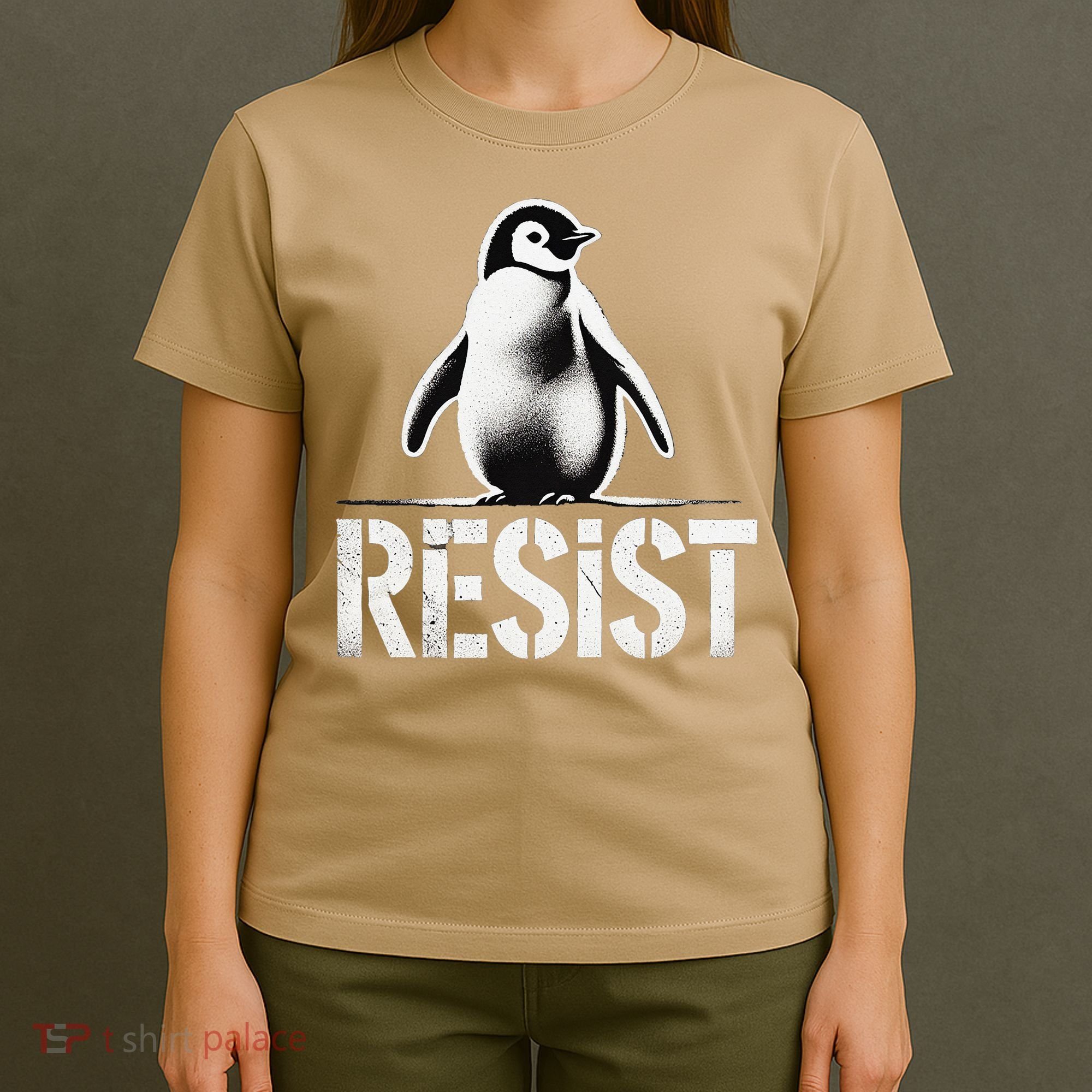 Resist Penguin Activism Penguins Protest Against Tariffs T-Shirt