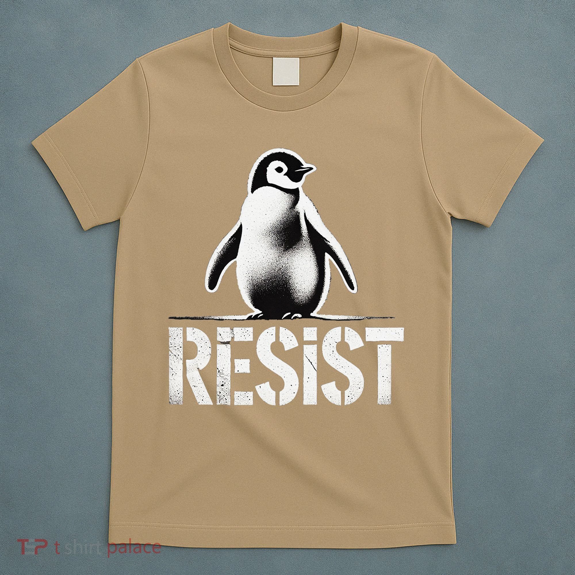 Resist Penguin Activism Penguins Protest Against Tariffs T-Shirt